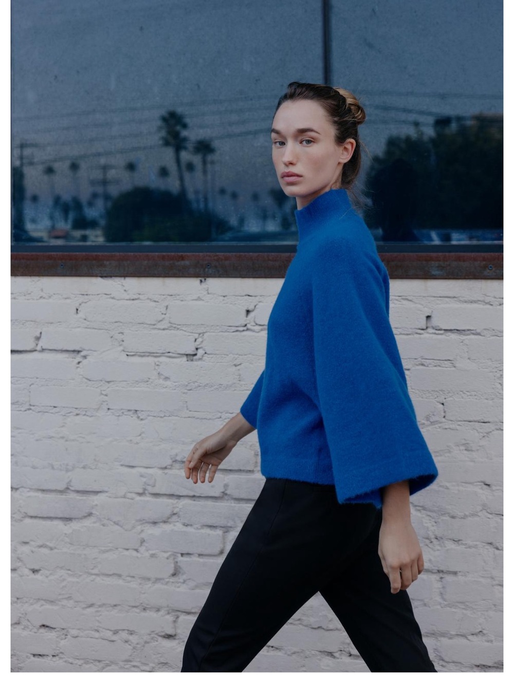 Zara Electric Blue Mock-Turtleneck Sweater - Picture 3 of 8